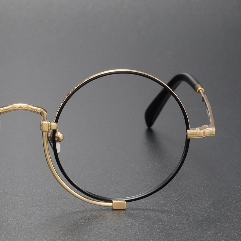 Kadir Titanium Vintage Round Eyeglasses Frames
