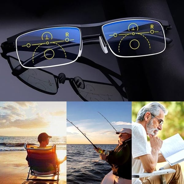 Progressive far and near reading glasses