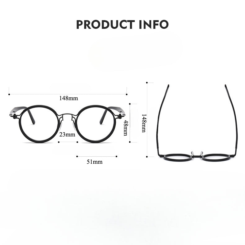 Tadeo Titanium Vintage Round Eyeglasses Frames