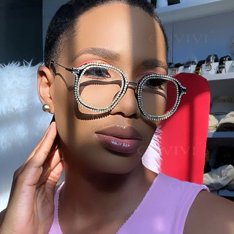 Luxury Rhinestone Frame Anti Blue Light Glasses