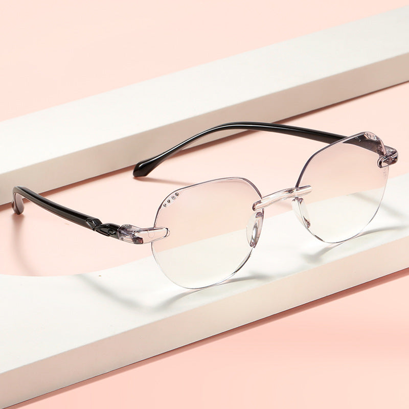 Lightweight frameless anti-blue light reading glasses