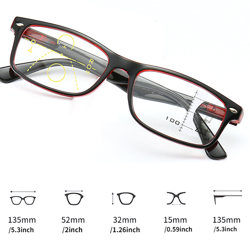 Presbyopic glasses square full frame