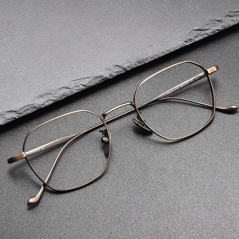 Retro Titanium Square Glasses Frame 316