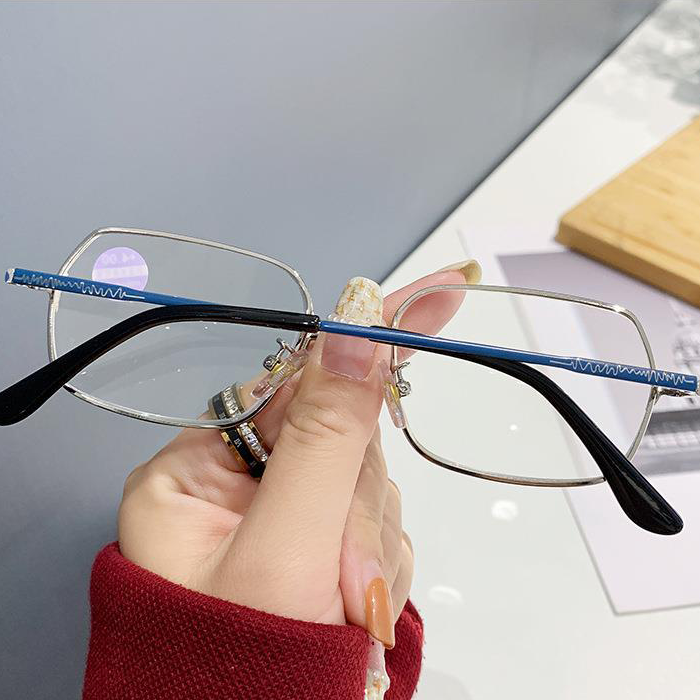 Metal frame hd anti-blue light reading glasses