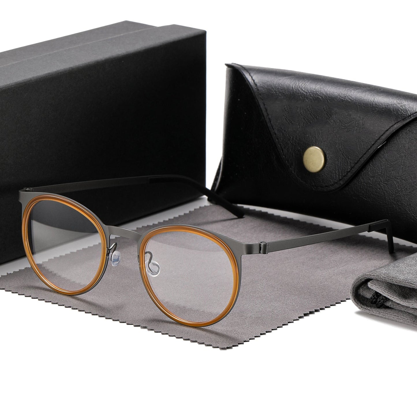 Leander Titanium Vintage Round Eyeglasses Frames