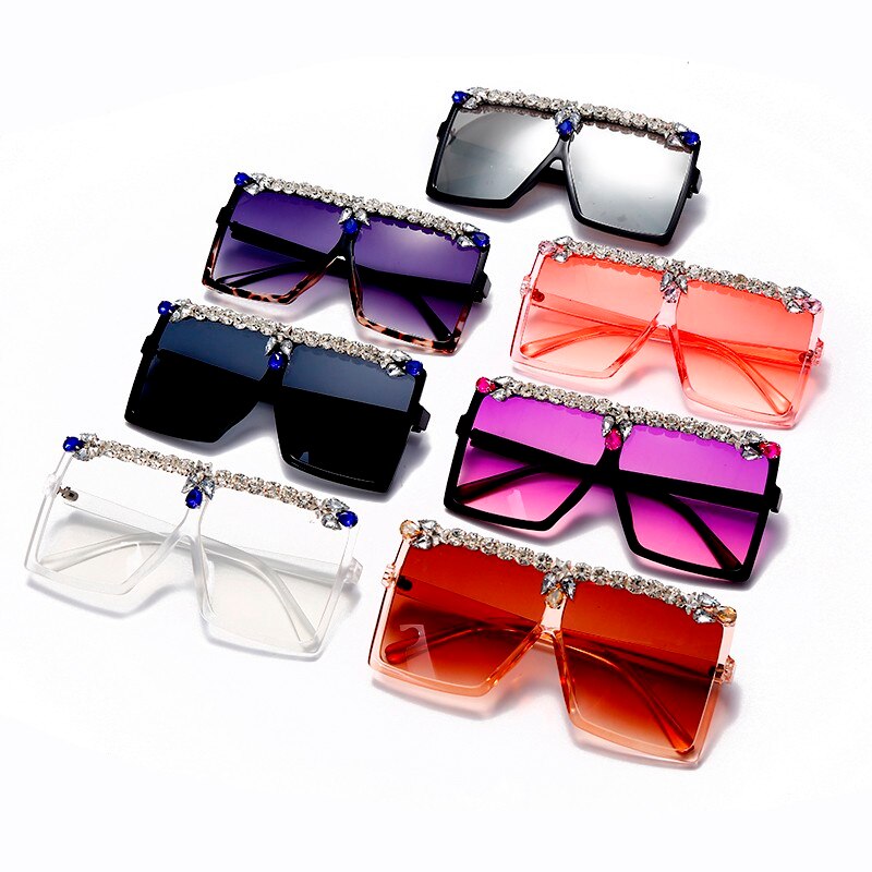 Punk Diamond Rhinestone Eyeglasses UV400