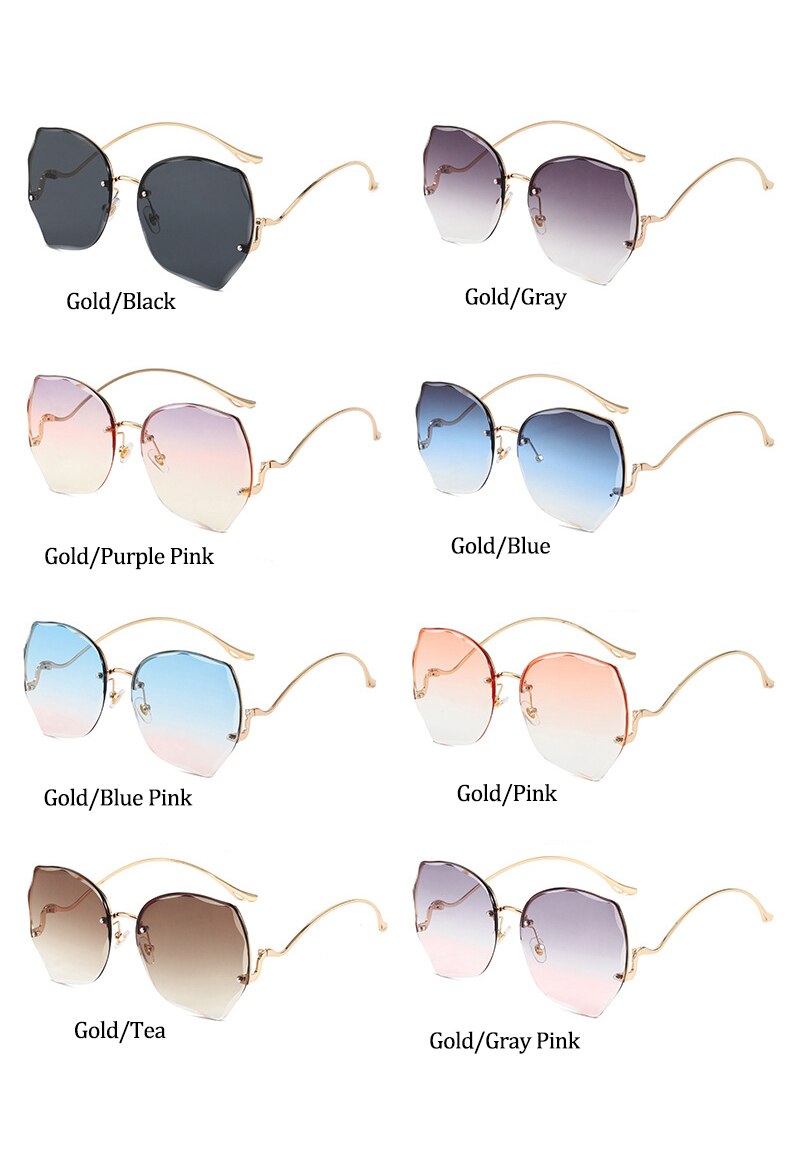 Oversized Brown Rimless Sunglasses