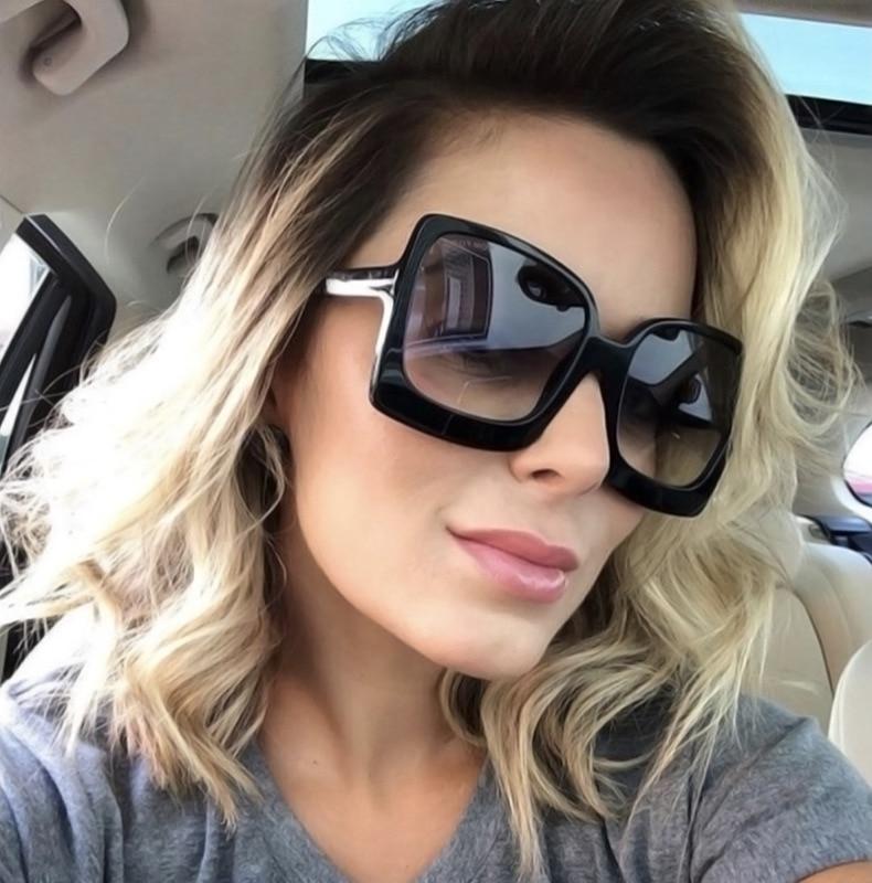 Fashion Square Big Frame Vintage Retro Sunglasses