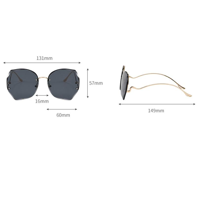 Oversized Brown Rimless Sunglasses