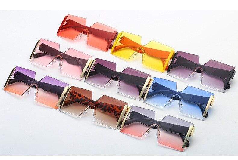 Rimless sunglasses oversized personalized glasses
