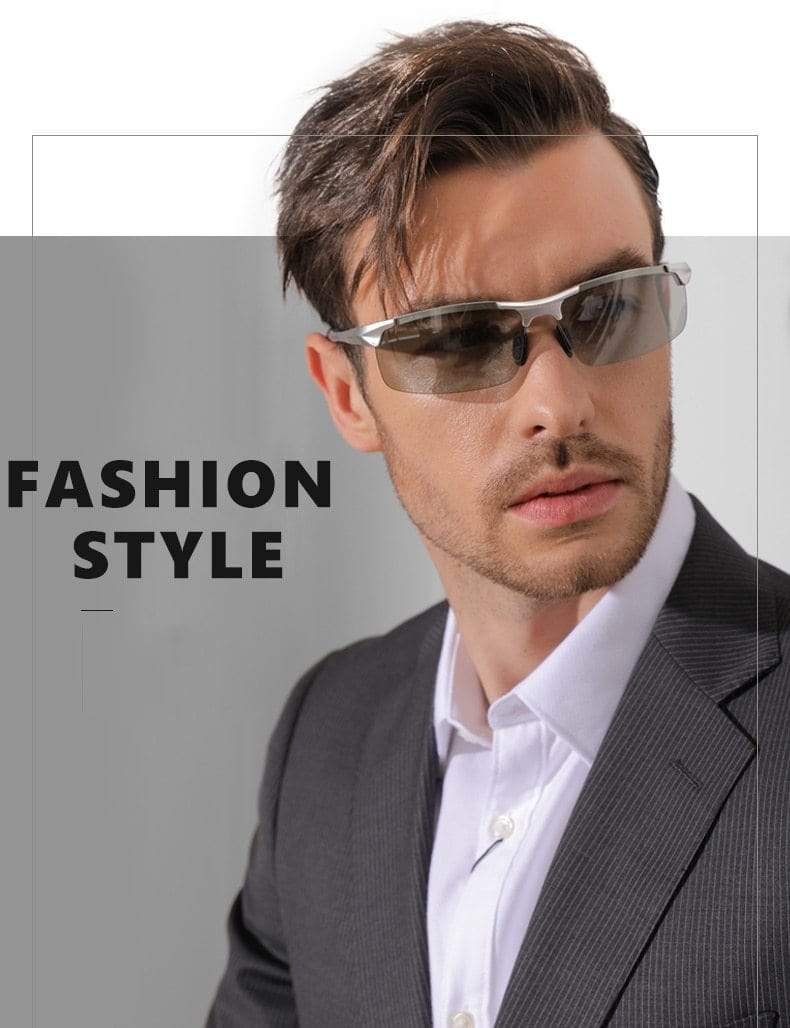 Aluminum Rimless Photochromic Sunglasses