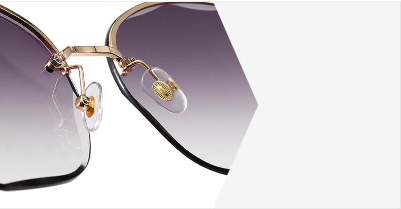 Oversized Brown Rimless Sunglasses
