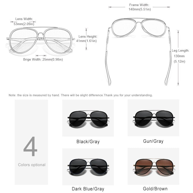Brand Classic Pilot Polarized Sunglasses