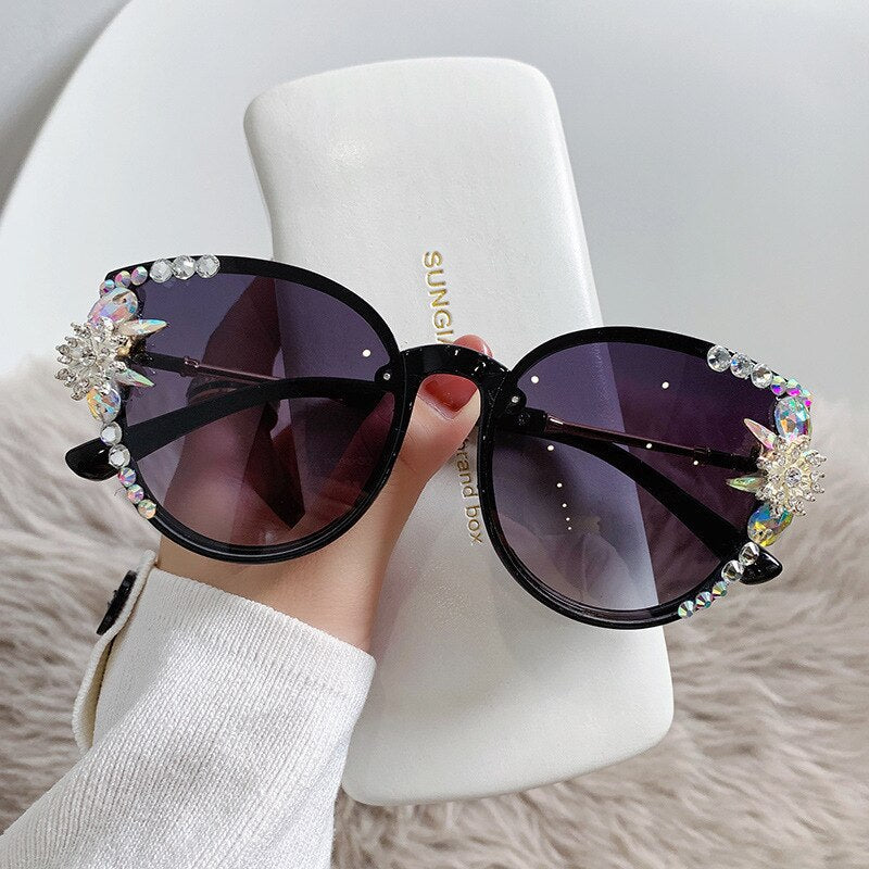 Luxury Oversize Rhinestone Sun Glasses
