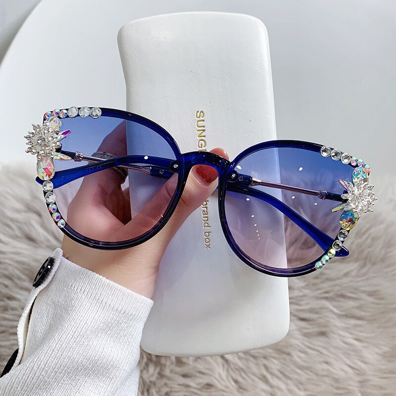 Luxury Oversize Rhinestone Sun Glasses