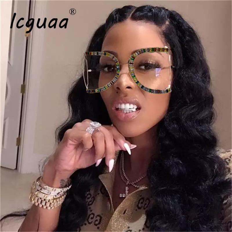 Luxury Half Frame Brand Designer Glasses