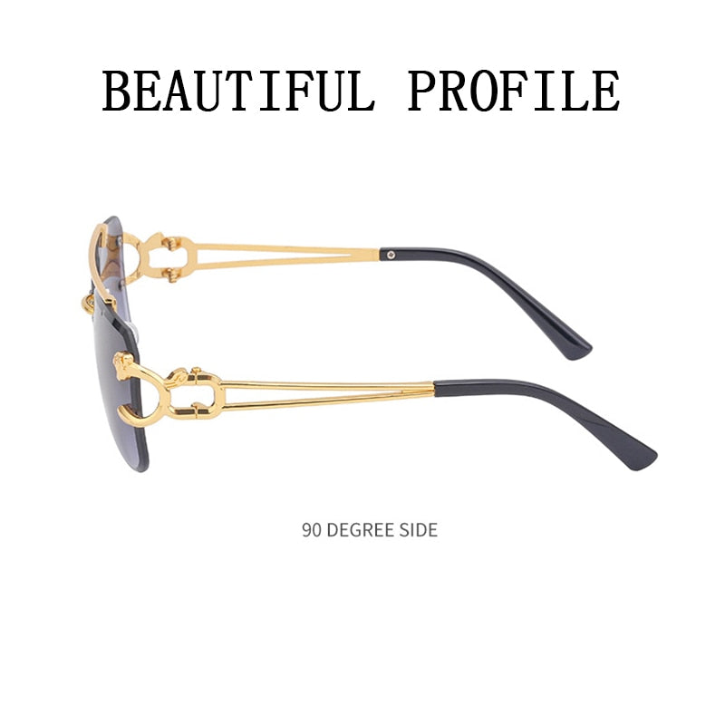 New Retro Rimless Sunglasses