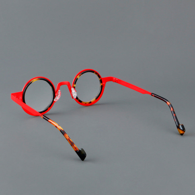 New round frame plate glasses 76868