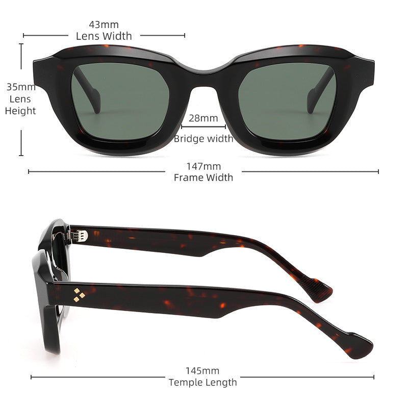 Square frame large frame sunglasses