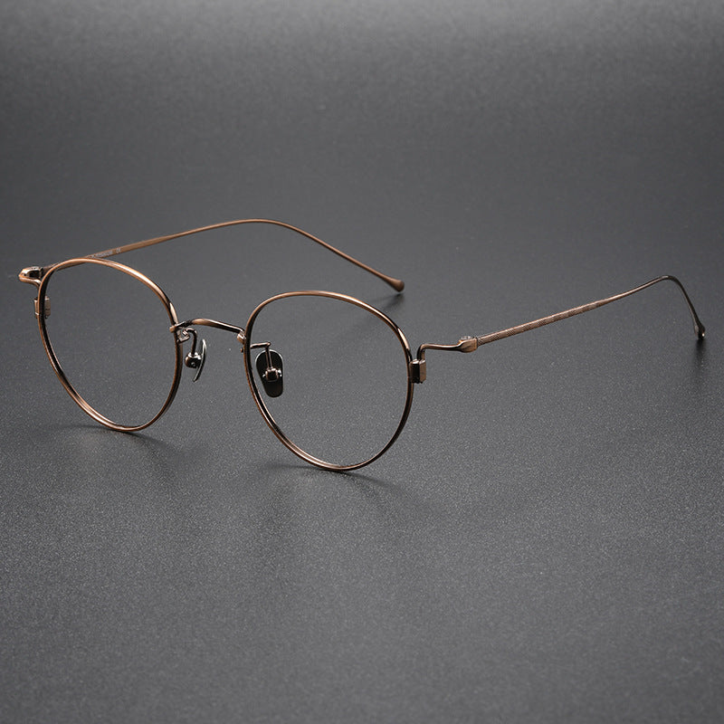 Titanium Vintage Oval Eyeglasses Frames 164