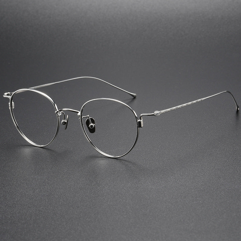 Titanium Vintage Oval Eyeglasses Frames 164