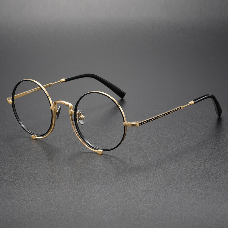 Kadir Titanium Vintage Round Eyeglasses Frames