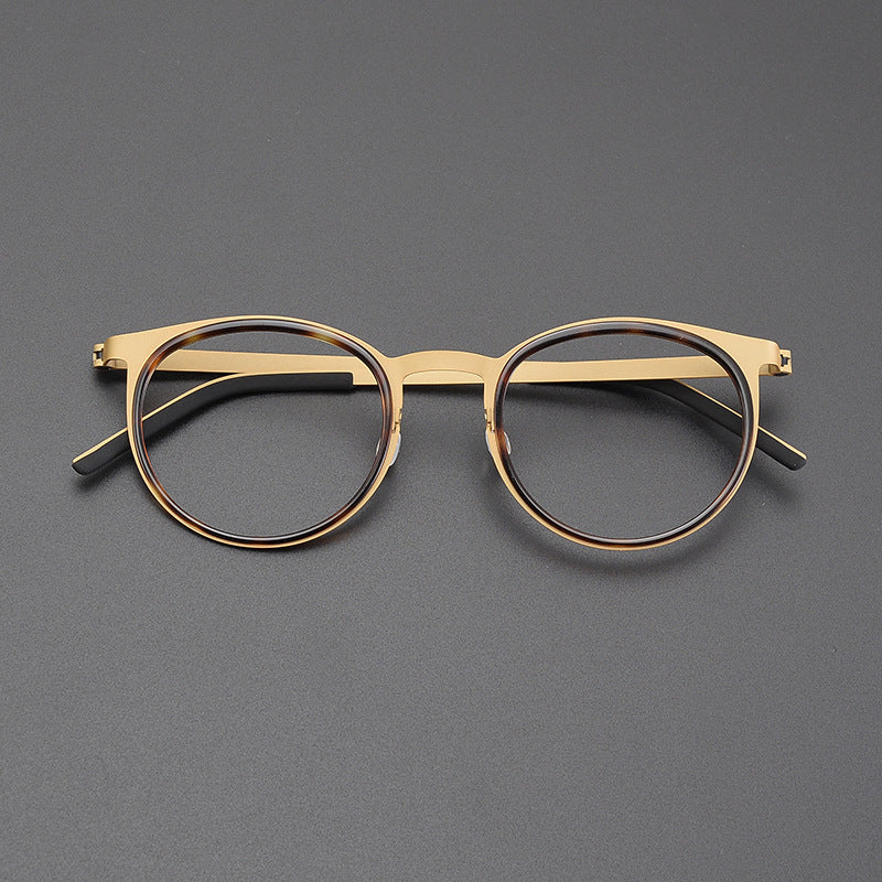 Leander Titanium Vintage Round Eyeglasses Frames
