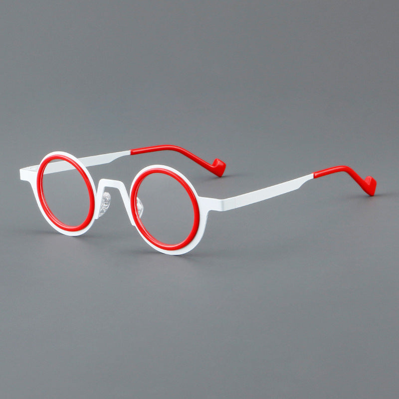 New round frame plate glasses 76868