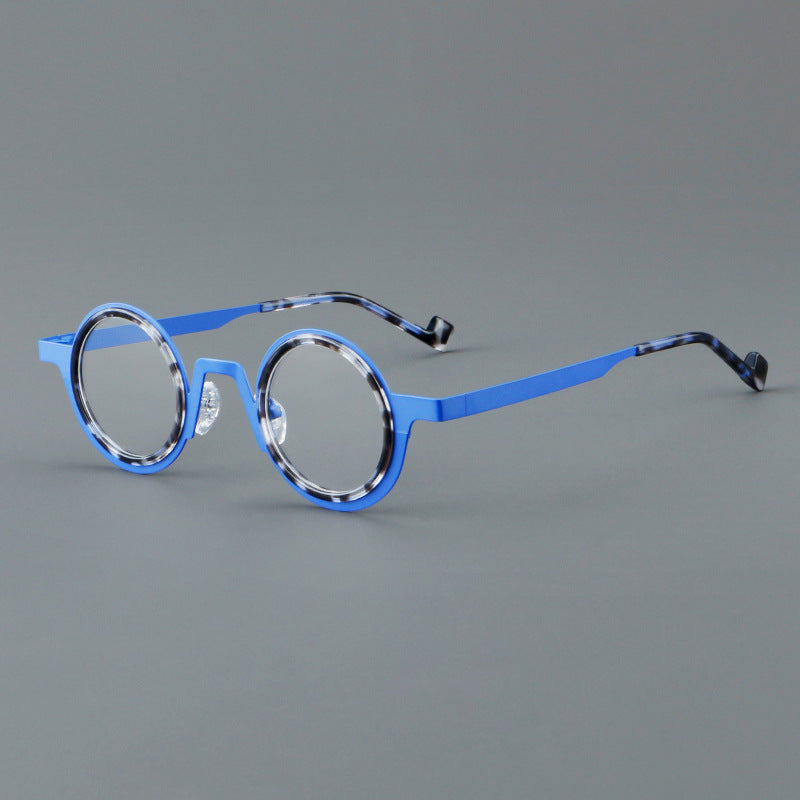 New round frame plate glasses 76868