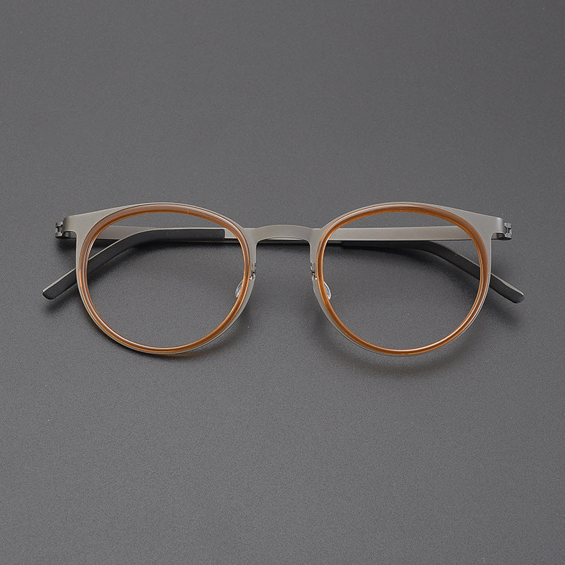 Leander Titanium Vintage Round Eyeglasses Frames