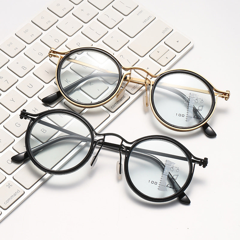 Ultra-light multifocal photochromic progressive anti-blue light reading glasses