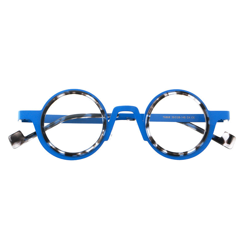New round frame plate glasses 76868