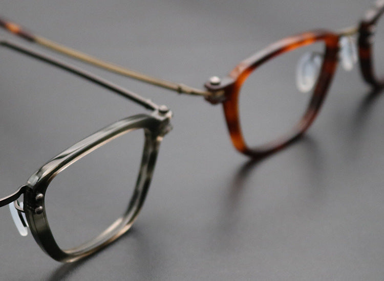 Tiberius Retro Titanium Square Glasses Frame
