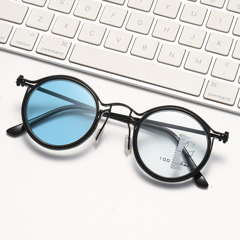 Ultra-light multifocal photochromic progressive anti-blue light reading glasses