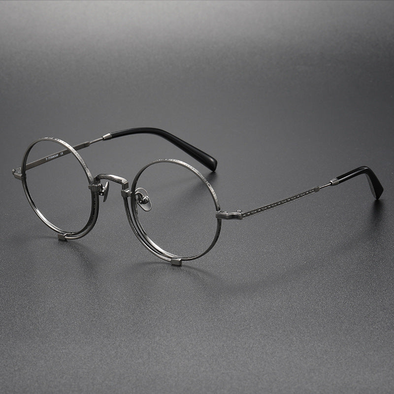 Kadir Titanium Vintage Round Eyeglasses Frames