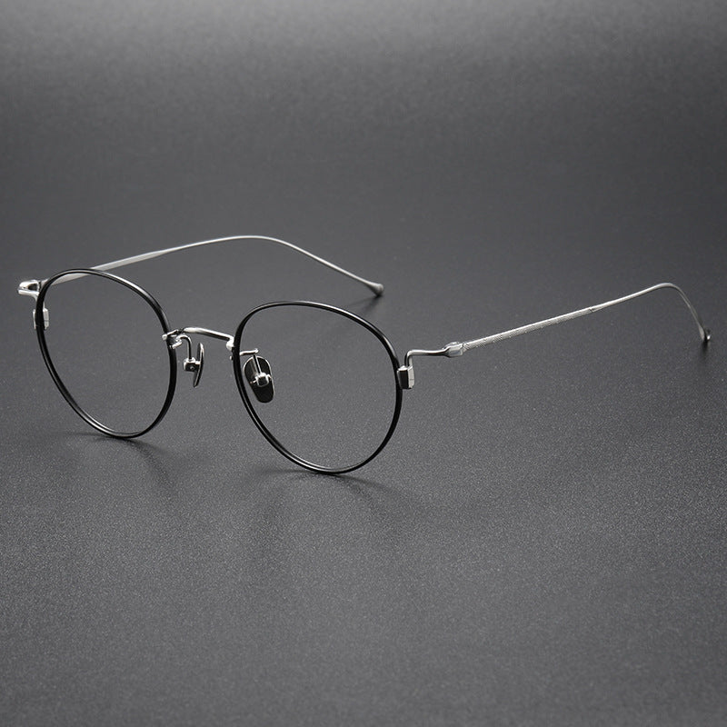 Titanium Vintage Oval Eyeglasses Frames 164