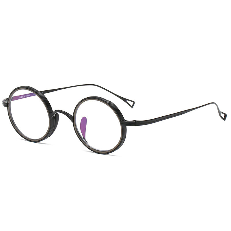Titanium Vintage Round Eyeglasses Frames KMN122