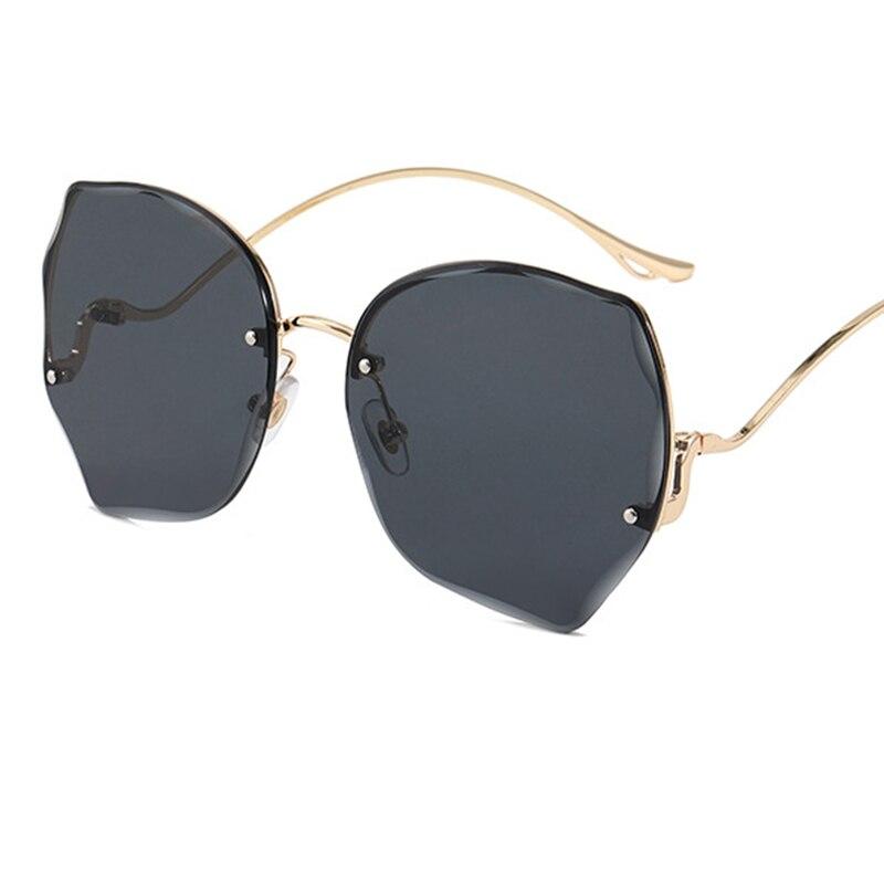 Oversized Brown Rimless Sunglasses