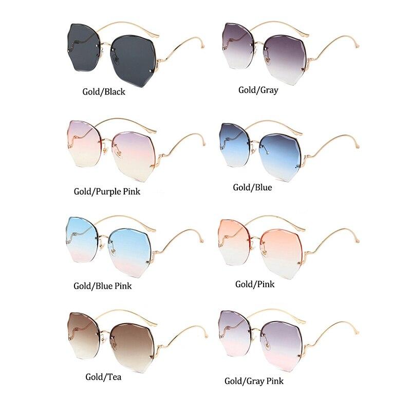 Oversized Brown Rimless Sunglasses