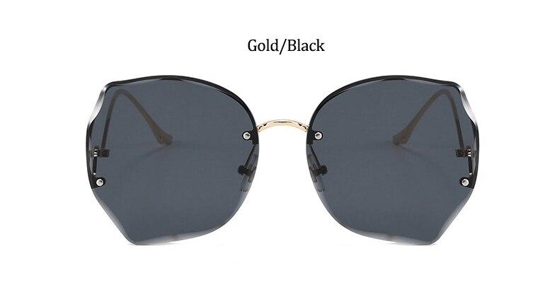 Oversized Brown Rimless Sunglasses