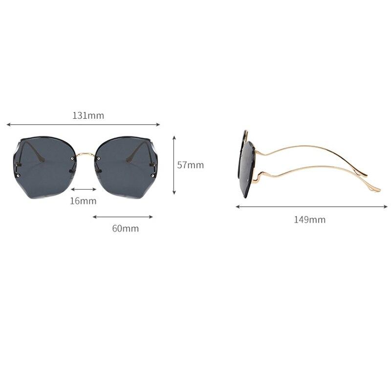 Oversized Brown Rimless Sunglasses