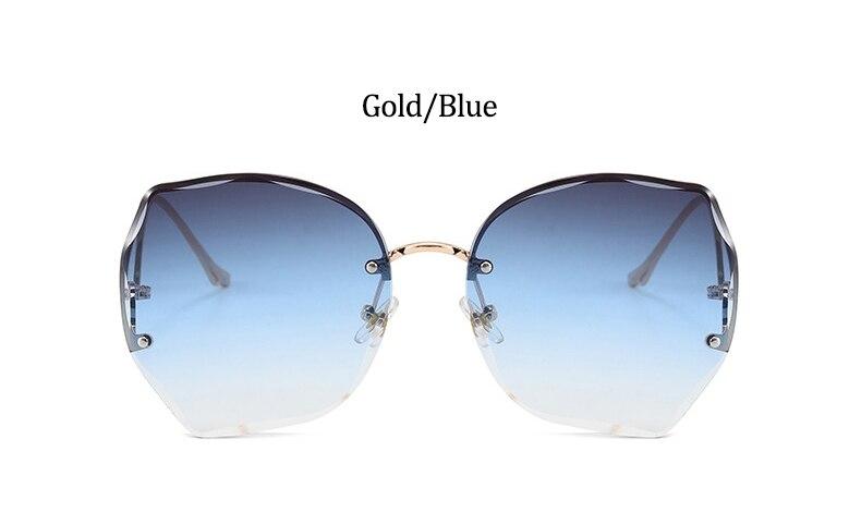 Oversized Brown Rimless Sunglasses