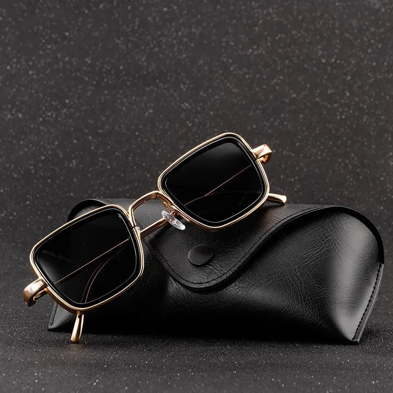 Retro Square Metal Frame Sunglasses