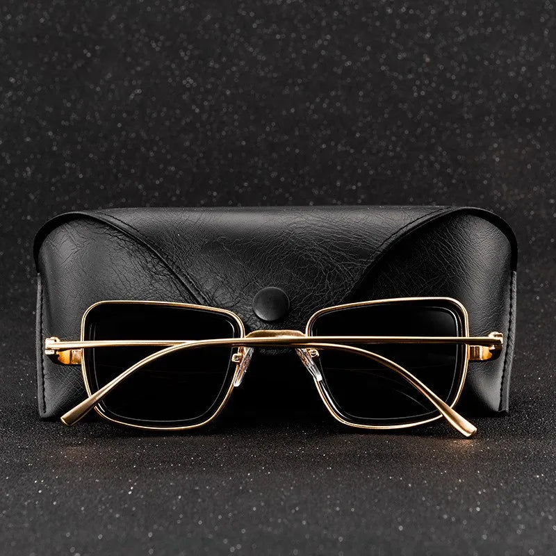 Retro Square Metal Frame Sunglasses