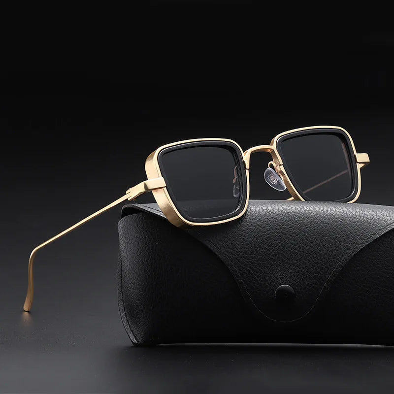 Retro Square Metal Frame Sunglasses