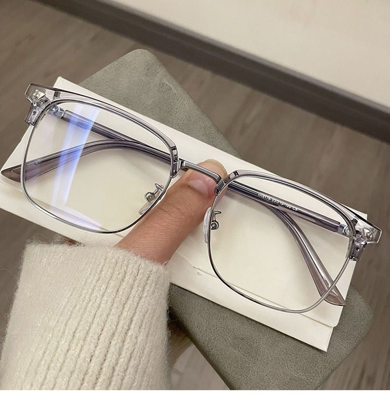Half-frame anti-blue light reading glasses