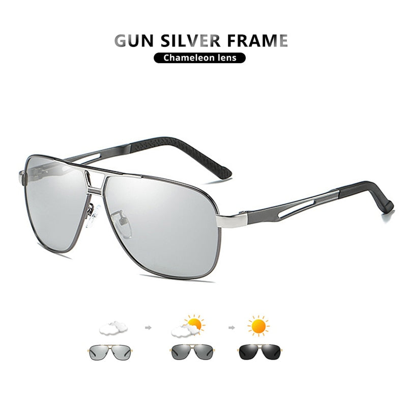 Square Polarized Photochromic Sunglasses