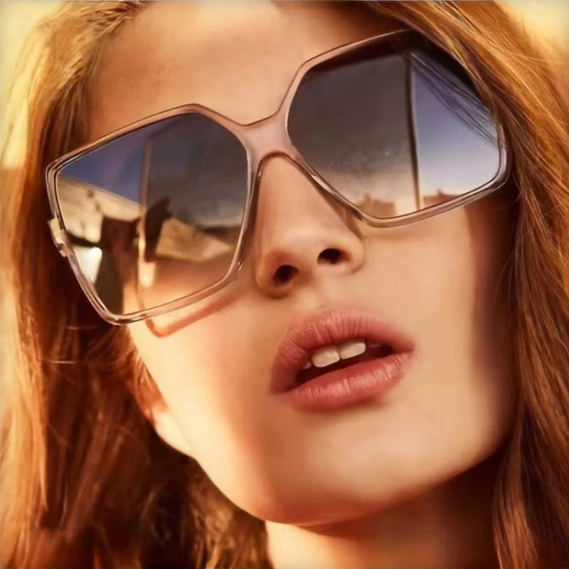 Oversize Gradient Merk Designer leopard Sunglasses