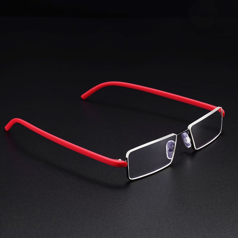 Blue light reading metal square glasses