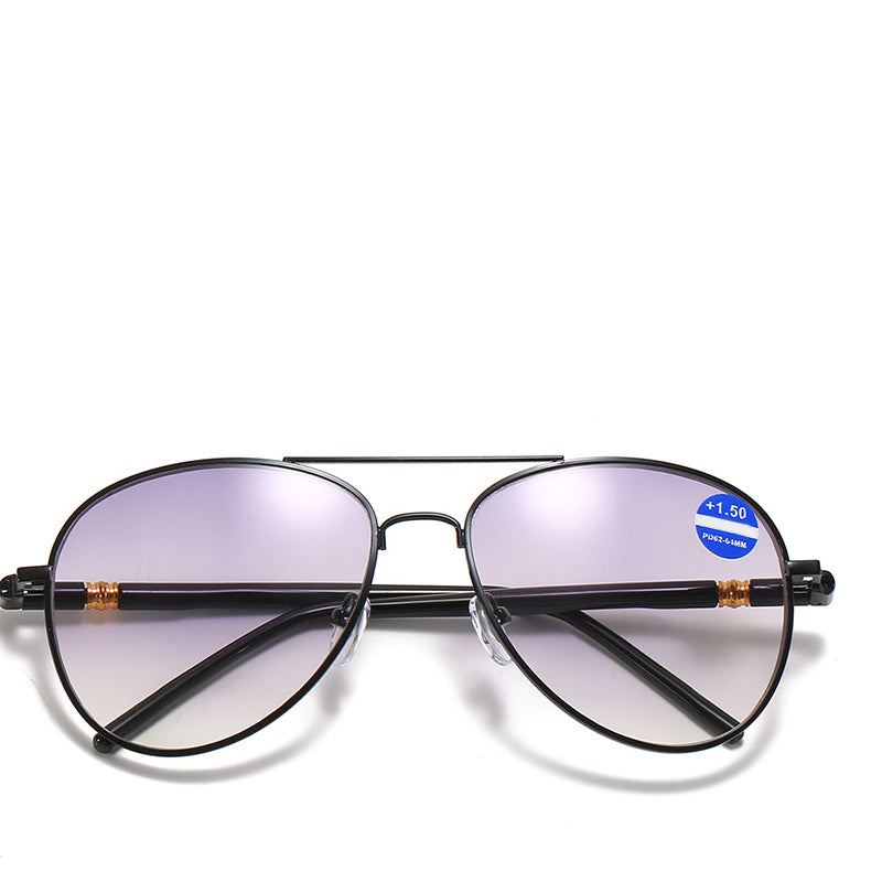 Metal anti-blue light presbyopic glasses